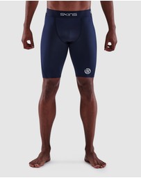 SKINS - SKINS Compression Men's Series-1 Running/Gym Half Tight Navy Blue