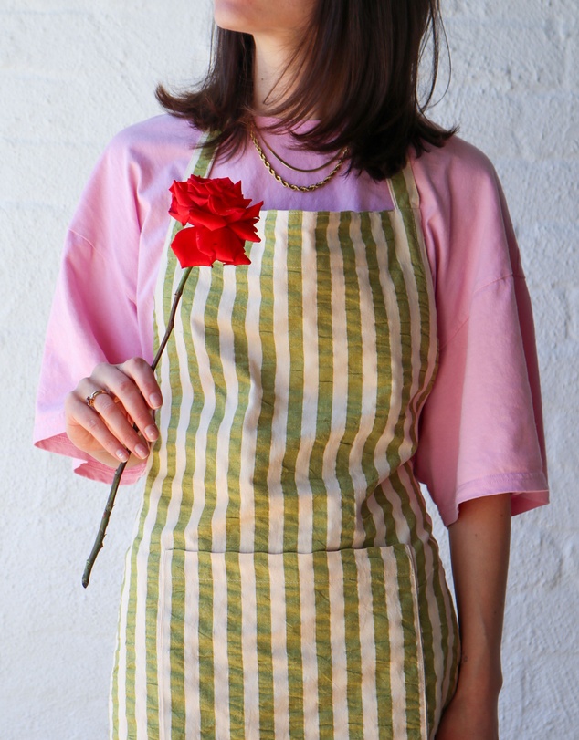 Mosey Me - Pistachio Seersucker Apron