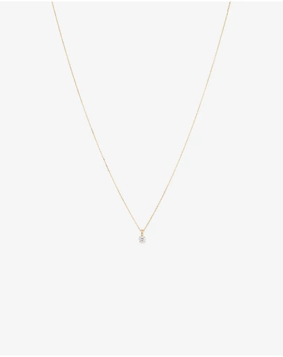 Michael Hill - 0.25 Carat TW Diamond Solitaire Necklace in 18kt White and Yellow Gold