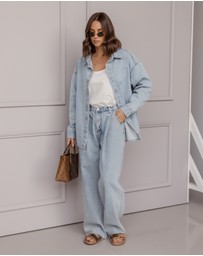 ALEXANDRA - Basen Shacket Light Blue Denim