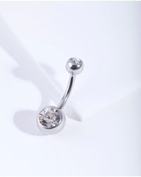 Lovisa - Silver Double Diamante Belly Bar