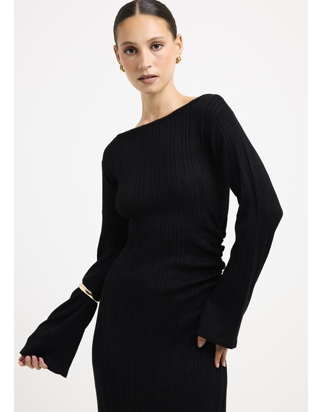 Subtitled - Peyton Off Shoulder Knit Maxi Dress
