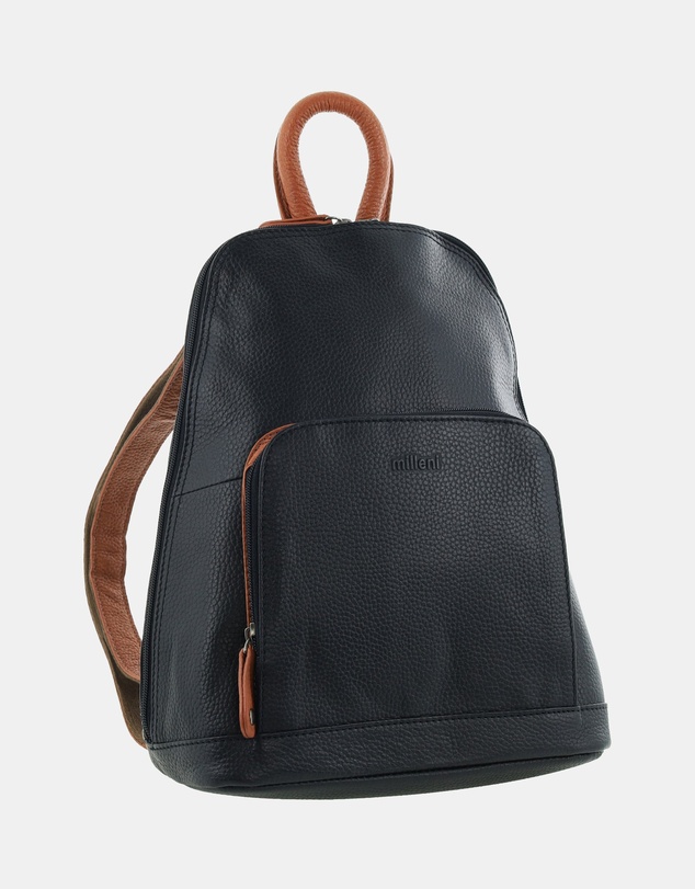 Milleni - Milleni Ladies Genuine Leather Twin Zip Backpack