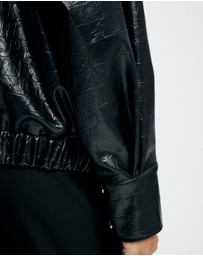 Lover - Lenore Funnel Croc Leather Look Bomber