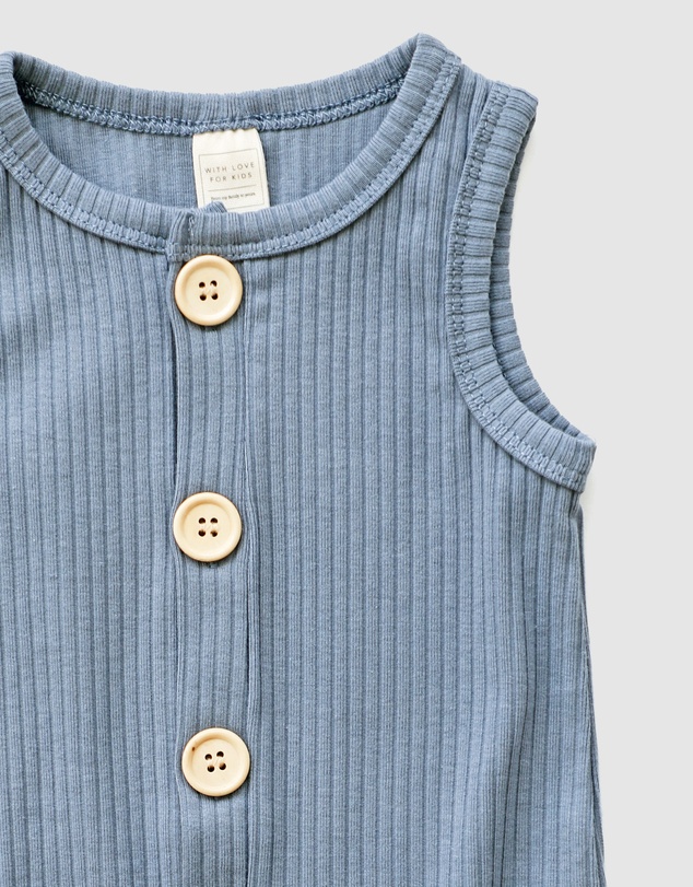 WITH LOVE FOR KIDS - BASICS Wide Ribbed Romper - Babies
