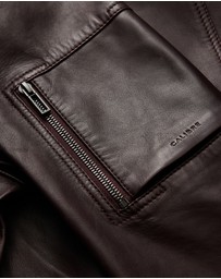 Calibre - Leather Bomber Jacket Wine