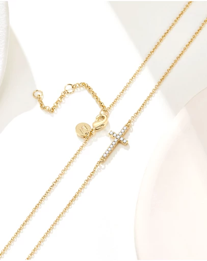 Mestige - Trust Cross Necklace - 18K Gold Plated