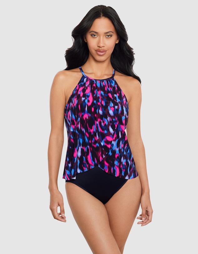 Magicsuit - Cherry Bomb Aubrey Draped High Neck Shaping Swimsuit