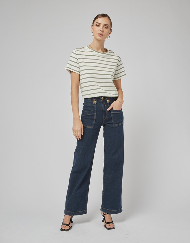 DRICOPER DENIM - Clare Oil Green Stripe Tee