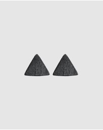 Kuzzoi - ICONIC EXCLUSIVE - Earrings Triangle Matt in 925 Sterling Silver Oxidized