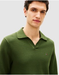 Tommy Hilfiger - Textured Knit Polo Collar Jumper