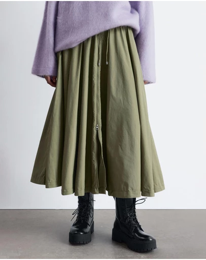 & Other Stories - Drawstring A-line Midi Skirt