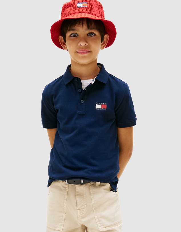 Tommy Hilfiger - Boys Regular Fit Wavy Flag Polo Shirt - Kids