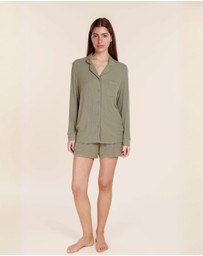 Gingerlilly - London Ribbed Long Sleeve Button Up Top