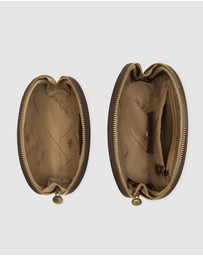 Republic of Florence - Duo Matt Chocolate Leather Pouch Set