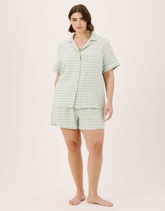 Atmos&Here Curvy - Ava Gingham Shorts Pyjama Set