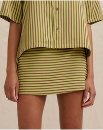 BY JOHNNY. - Pear Stripe Mini Skirt