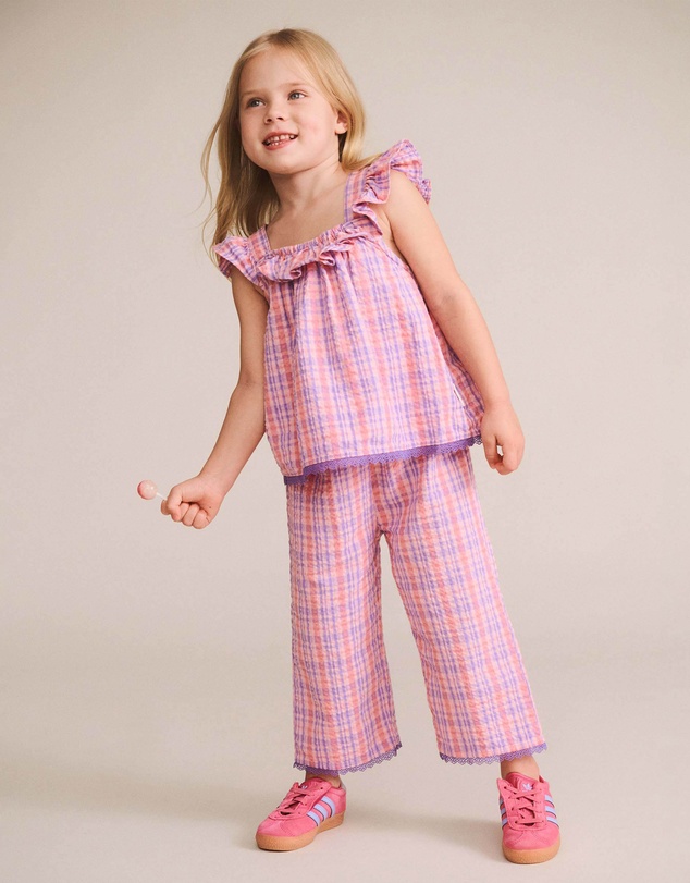 Huxbaby - Tropical Check Tie Top - Babies-Kids