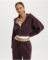 Cotton On Body Active - Active Raw Edge Zip Through Hoodie
