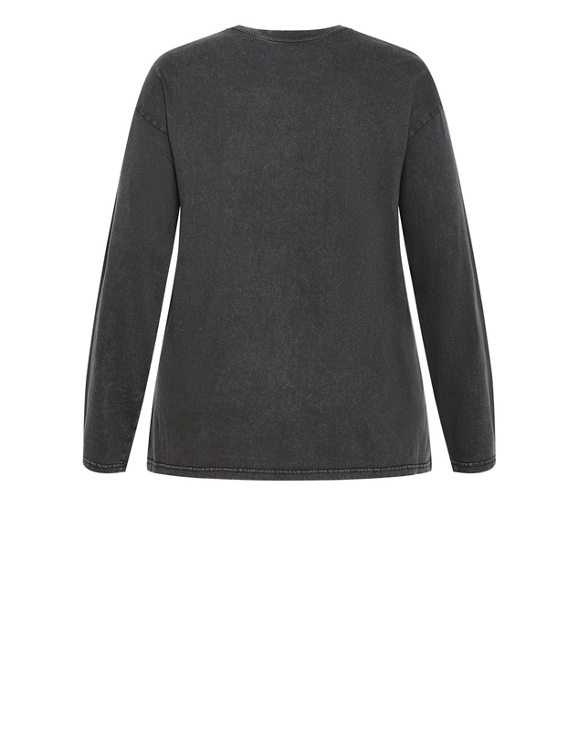 City Chic - Heart Break Long Sleeve Cotton Tee