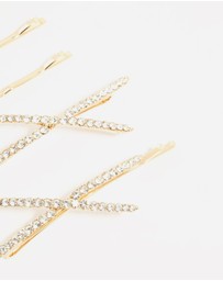 Lovisa - Gold Pave & Single Diamante Slides 6-Pack