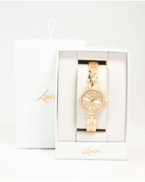 Lovisa - Gold Small Diamante Round Strap Watch
