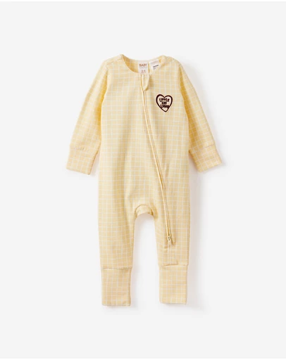 Cotton On Kids - Growie Long Sleeve Zip Romper