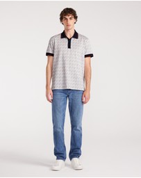 Calibre - Monogram Jacquard Polo Silver