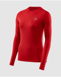 SKINS - SKINS Compression Women's Series-2 Gym Clothing Long Sleeve Top Red