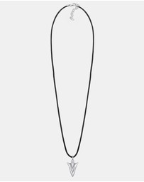 Kuzzoi - ICONIC EXCLUSIVE - Necklace Arrowhead Pendant Genuine Leather 925 Sterling Silver