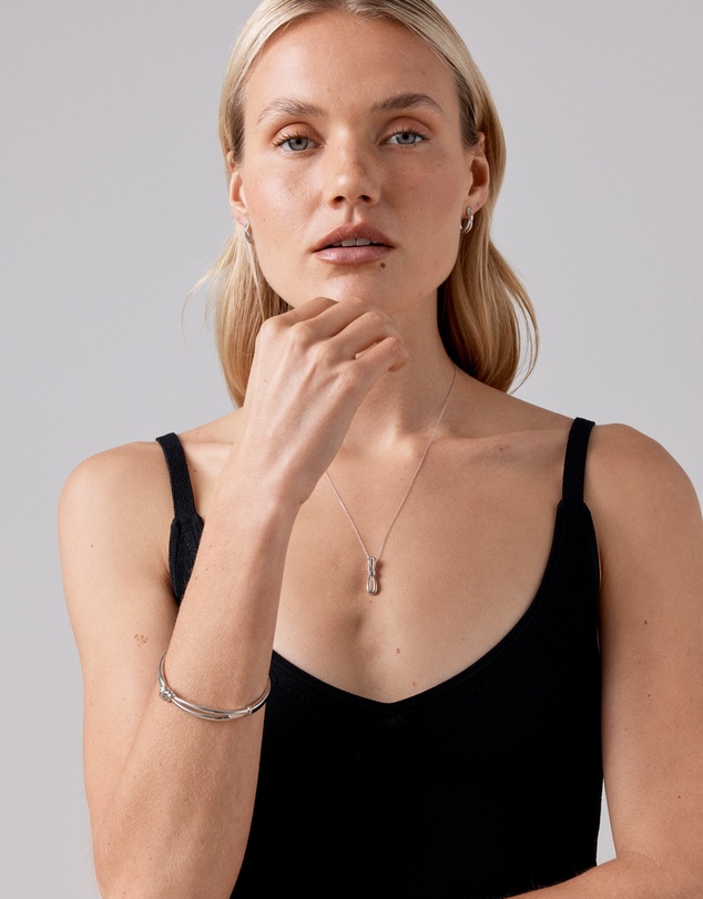 Michael Hill - Knot Split Band Oval Bangle in Sterling Silver