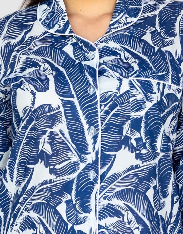 Sant And Abel - Women's Martinique® Blue Banana Leaf Night Shirt