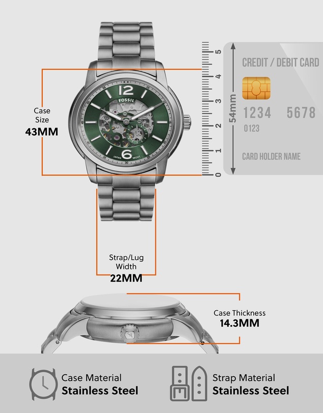 Fossil - Fossil Heritage Silver Tone Analogue Watch