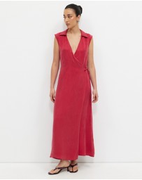 Calli - Cupro Sleeveless Wrap Dress