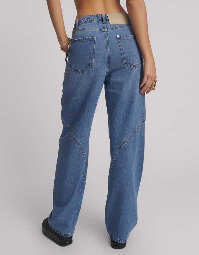 ONE TEASPOON - Western Wonders Mid Waist Straight Leg Denim Jeans - Blue Estate