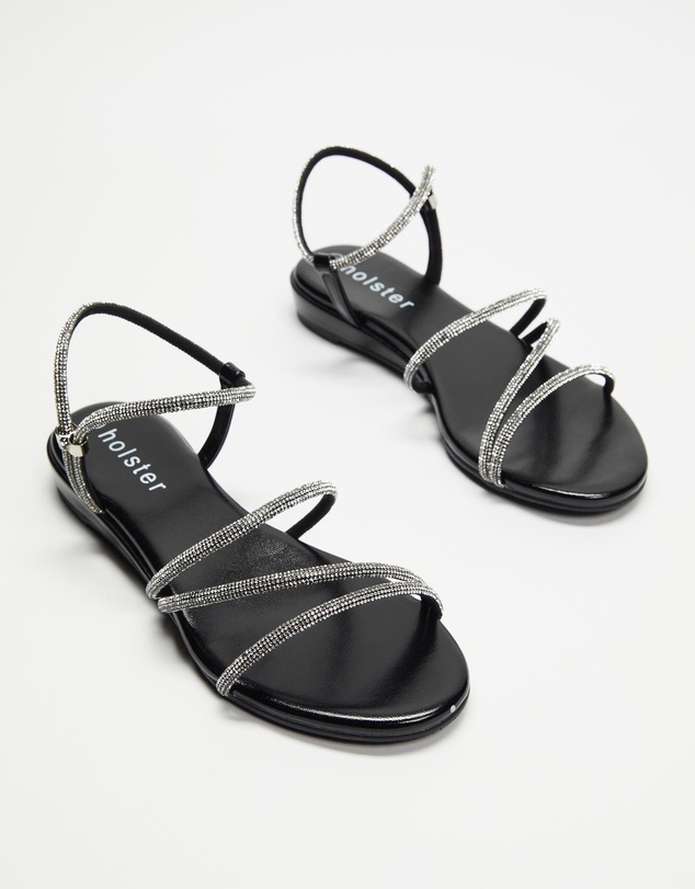 Holster - Viva Strappy Low Wedge - Black - Women's