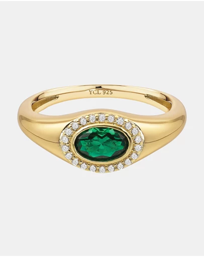 YCL  - May Birthstone Signet Ring