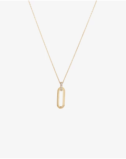 Michael Hill - Paperclip Pendant with 0.02 Carat TW of Diamonds in 10kt Yellow Gold