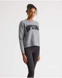 Upstate - College Knit Sweater - Grey Marle