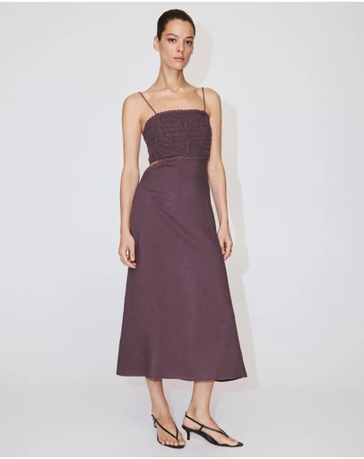 M.N.G - Beaded Embroidered Cut-Out Dress