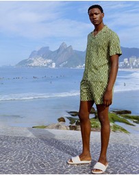 Frescobol Carioca - Roberto Silk SS Lotus Print Shirt