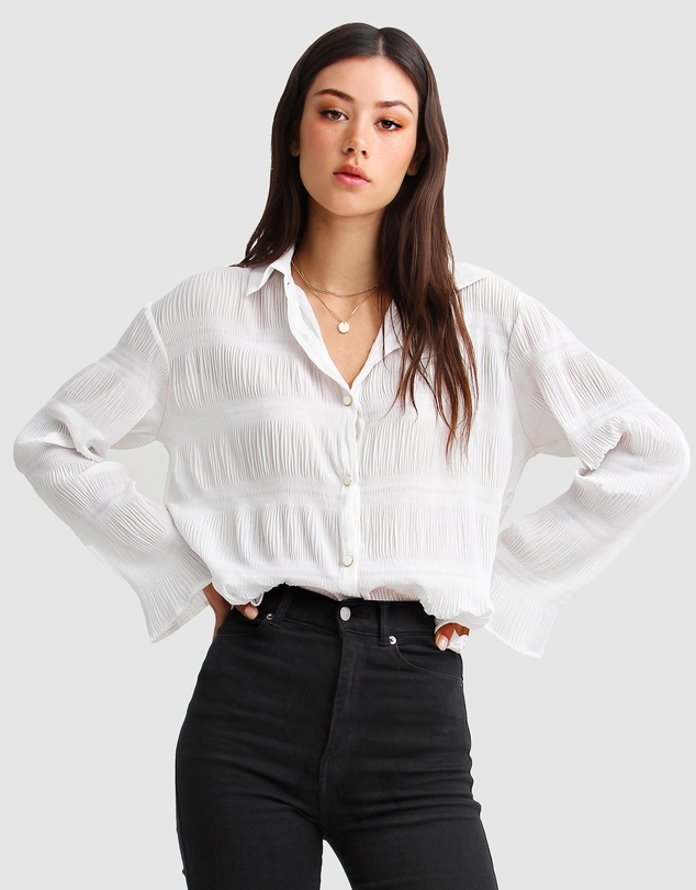 Belle & Bloom - Yoko Shirred Chiffon Blouse