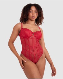 Bras N Things - Bethany Underwire Bodysuit - Red