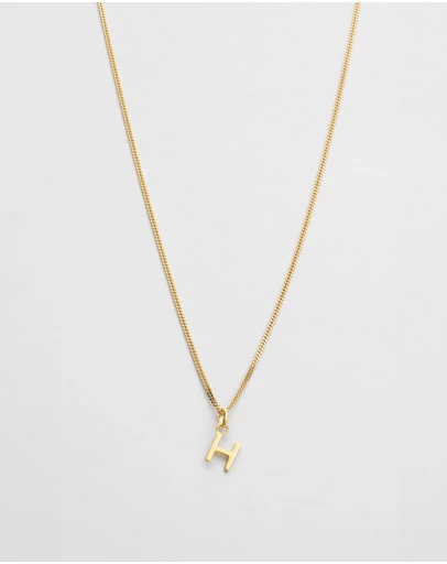 Kirstin Ash - H Outline Initial Necklace