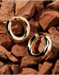Najo - Cocoon Yellow Gold Hoop Earring