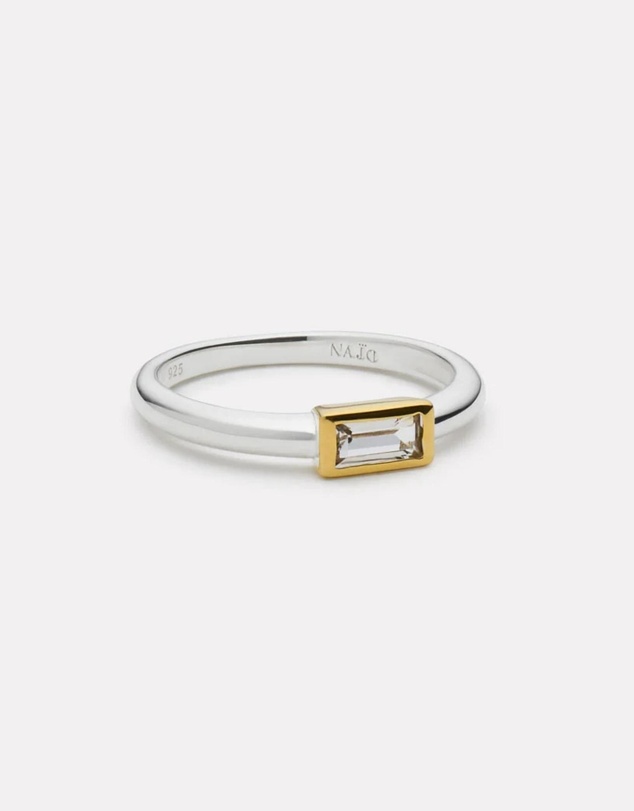 Najo - Skye 2-Tone (Sil/Yell) Cubic Zirconia Ring