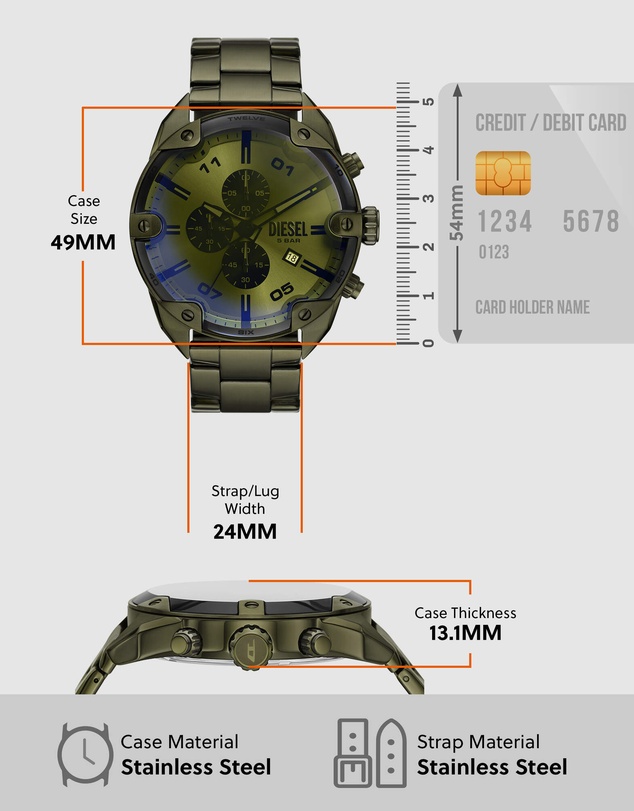 Diesel - Spiked Green Chronograph Watch