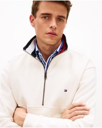 Tommy Hilfiger - Colour-Blocked Collar Terry Half-Zip Jumper