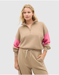 Seed Heritage - MD Contrast Zip Through Knit