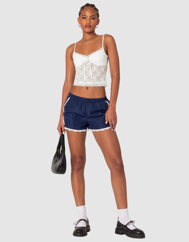 EDIKTED - Cami Sheer Lace Tank Top